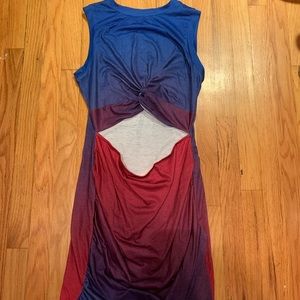 Cut Out Blue/Pink Mini Dress - Size L